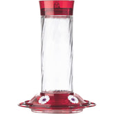 More Birds Diamond glass nectar bottle with red top for easy filling and cleaning.