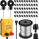 MorningRo electric fence kit setup with 110V AC power for plug-in protection