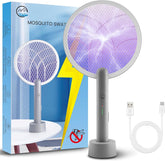 Mosiller 2-in-1 bug zapper racket for quick indoor and outdoor pest control.