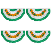 Motiloo St Patrick's Day pleated fan flag on porch for festive curb appeal.