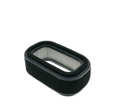MOWFILL air filter front view for Kawasaki and John Deere mowers showing compatibility and airflow benefits.