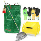 MOZZPAD adjustable rake 36-73 inch reach for easier leaf gathering.