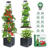 MQFORU 2Pack raised garden bed with trellis, 57-inch setup for climbing tomatoes