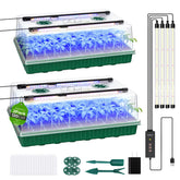 MQHUAYU 120-cell seed starter tray with grow lights for even sprouting.