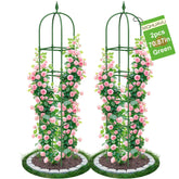 MQHUAYU 2-pack garden obelisk trellis supports roses with sturdy vertical height.