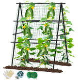 MQHUAYU cucumber trellis 31x47 a-frame supports climbing vines for better air flow.