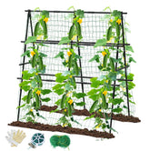 MQHUAYU cucumber trellis 47in A-frame supports climbing cucumbers for easier harvest