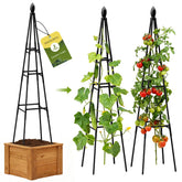 MQHUAYU garden trellis, 68-inch tall, supports tall vines for a tidy garden display.