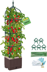 MQHUAYU raised garden bed with trellis enables easy setup