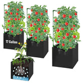 MQHUAYU tomato cages 47in tall provide sturdy vertical support for climbing vegetables.