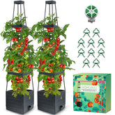 MQHUAYU tomato planter with trellis showing 57-inch climbing support for indoors and outdoors