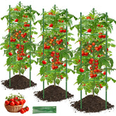 MQJIAZHI tomato cage 3-pack cross-arm design for stable support