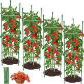 MQJIAZHI tomato cage assembly setup demonstrates tool-free installation.