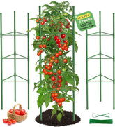 MQUPIN 3-pack tomato cage 51.2-inch height provides sturdy support for tall plants.