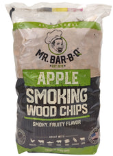 Mr. Bar-B-Q apple wood chips bag for natural smoke flavor.
