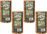 Mr. Bird Bugs Nuts & Fruit seed cylinder draws a quick, diverse flock to the feeder.