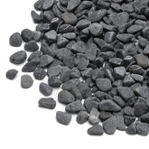 Mr. Fireglass one-fifth-inch gray bean pebbles in a 2-lb bag for garden decor.
