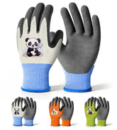 Mr. Panda 3 Pairs kids gardening gloves packaging showing triple set for ages 5–7
