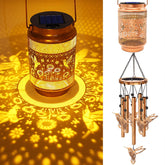 MRHEPHAESTUS hummingbird solar wind chime garden projection lights for tranquil evenings
