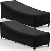 Mrrihand chaise lounge cover front view protects outdoor furniture from rain and sun