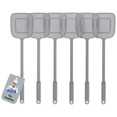 MR.SIGA heavy-duty fly swatter six-pack in gray for ready pest control.