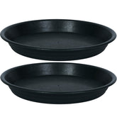 MSKIAUO 10-inch plant saucer tray in black protects surfaces from drips.