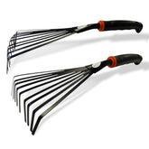 Msstoodun garden hand rake with steel tines for efficient yard cleanup.