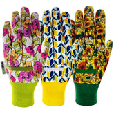 MSUPSAV Paris gardening gloves with floral-pattern back for stylish garden comfort
