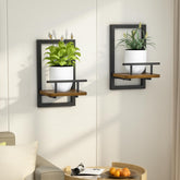 MTGSTOCL floating wall shelves showcasing lush indoor plants for space-saving decor