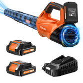 MTKOALA leaf blower charging setup with two batteries for quick power.