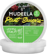 MUDEELA 6 inch plant saucer top view protects floors from drips