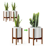 MUDEELA plant stand adjustable width for 8–12 inch pots in living room display.