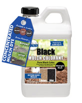 Mulch Worx black color concentrate bottle ready to tint faded mulch.