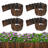 Mulctun wood garden edging border four-pack defines borders with durable fir wood.