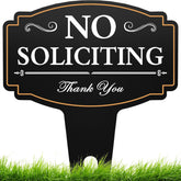 multiwins No Soliciting Sign House 14x11 with bold black-and-white design deters solicitors