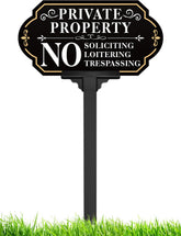 Multiwins no soliciting sign on a stake with adjustable height for yards.