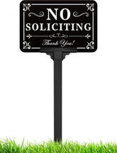 multiwins no-soliciting sign stake assembly demonstrates quick, stable setup for privacy and visitor deterrence