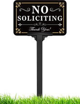 Multiwins no soliciting sign stake-assembly clearly marks property and deters visitors.