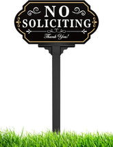 Multiwins no soliciting sign stake base for yard privacy and curbside etiquette.