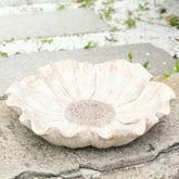 MUMTOP flower-shaped bird bath outdoors attracts songbirds and enhances garden charm.