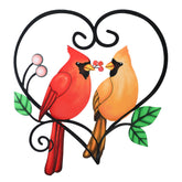 MUMTOP metal cardinal wall art features a 3D heart branch for warm home decor.