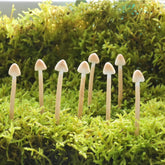 Mumutie 8-pack handmade clay mushrooms for miniature landscapes and fairy gardens.