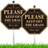 MUXYH keep-off-grass-sign bundle with 28-inch stake marking restricted areas
