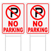 MUXYH no parking sign double-sided for high visibility in yards and driveways.