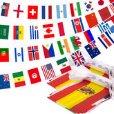 MVPRING 100-country flag bunting displays bright colors for classroom or event decor
