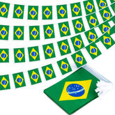 MVPRING Brazil flag pennant 33ft with vivid flags for classroom or party decor