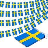 MVPRING Sweden flag banner on a wall for festive classroom or party decor
