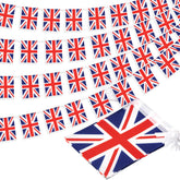 MVPRING United Kingdom flag bunting on a long string, ideal for patriotic events and celebrations.