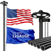 MXQMKL 20ft flag pole assembly shows durable aluminum construction for outdoor use