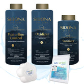 My Garden Pool Sirona Waterline Cleaner restoring a pristine spa waterline
